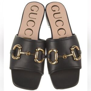 Gucci horsebit accent leather sandals